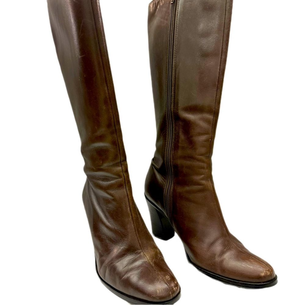 VINTAGE 80s YSL Saint Laurent Brown boots 36
